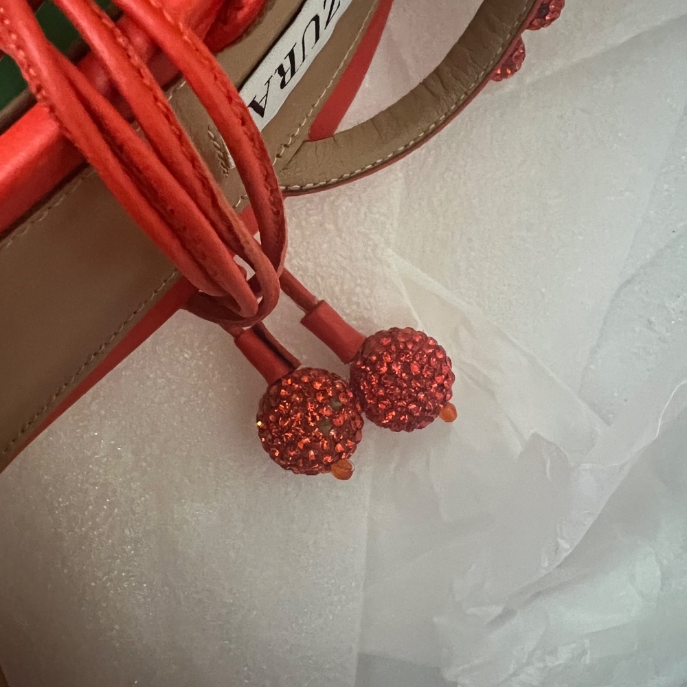 Disco Dancer 105mm AQUAZZURA Tangerine Orange 41 like new euc - Picture 7 of 12